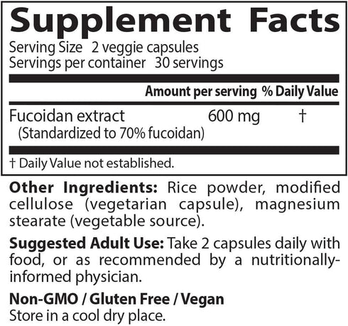 Doctor's Best Fucoidan 70%, Non-GMO, Vegan, Gluten Free - 60 Count