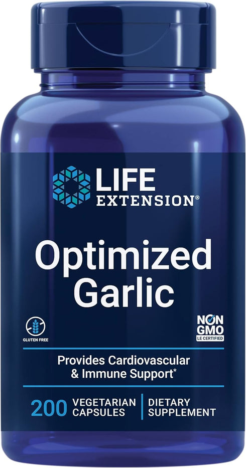 Life Extension Optimized Garlic, standardized Capsules for Heart Health, Immune Support, Cellular