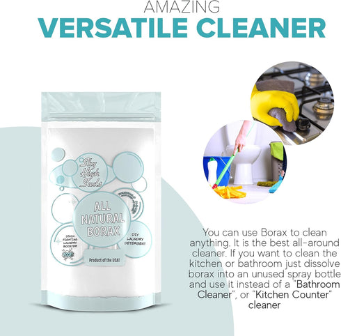 10 Pounds Natural Borax, All-Purpose Cleaner & Laundry Booster in Resealable Recyclable Bag