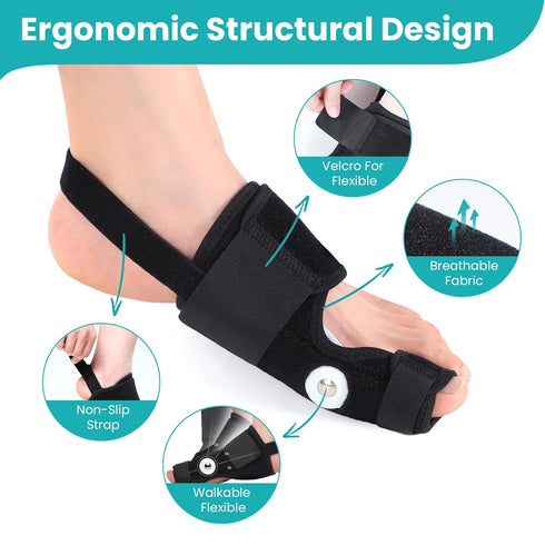 Bunion Corrector Adjustable Splint Brace for Women & Men, Soft Gel Pain Relief Bunion Pads & Toe Straightener