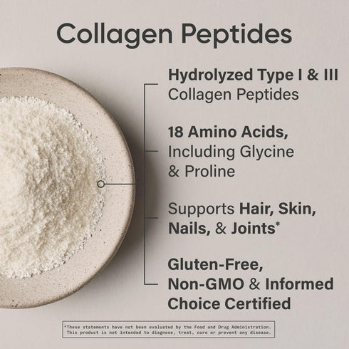 Sports Research Collagen Peptides, Hydrolyzed Type 1 & 3 Collagen Powder Protein Supplement for Healthy Skin