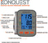 Konquest KBP-2910W Automatic Wrist Blood Pressure Monitor, Accurate Adjustable Cuff, Large Screen Display, Portable Case