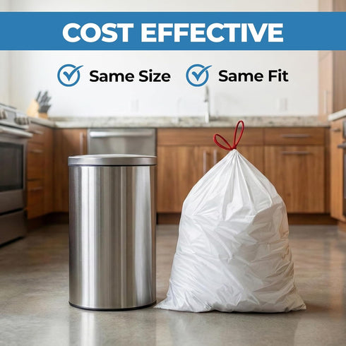 Neyora 13 -200 Count -23''27'' Gallon Trash Bags White Trash Holders Unscented Trash Bags with Drawstrings