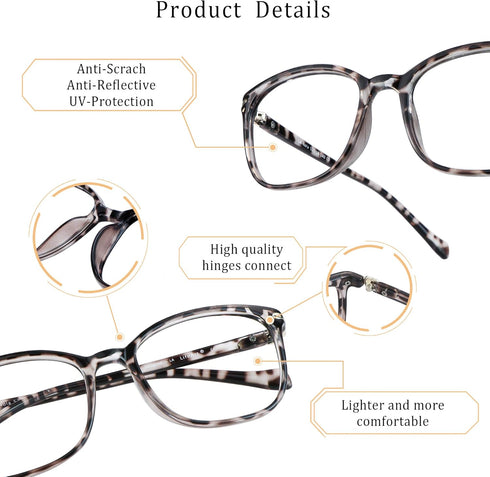 LifeArt Blue Light Blocking Glasses, Anti Eyestrain Computer Reading Glasses for Men and Women