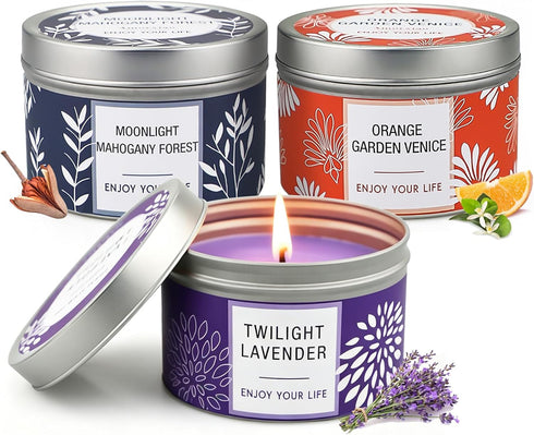 Scented Candle Gift Set for Women, 3 Pack Large Soy Wax Candles