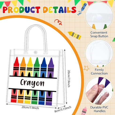 Supervitae 36 8 8 3.15 Inch Pcs Graduation Crayon Gift Bags Bulk with Handle Plastic Clear Goodies Treats Totes for End