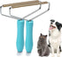 2PC Pet Hair Remover for Couch, Manual Dog Hair Cleaner Pro, Lint Shaver for Furniture, Carpet Rake Scraper - Blue