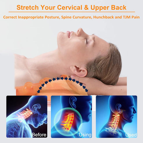 Cervical Traction Device Pillow, Neck Stretcher for TMJ Pain Relief, Neck and Shoulder Relaxer