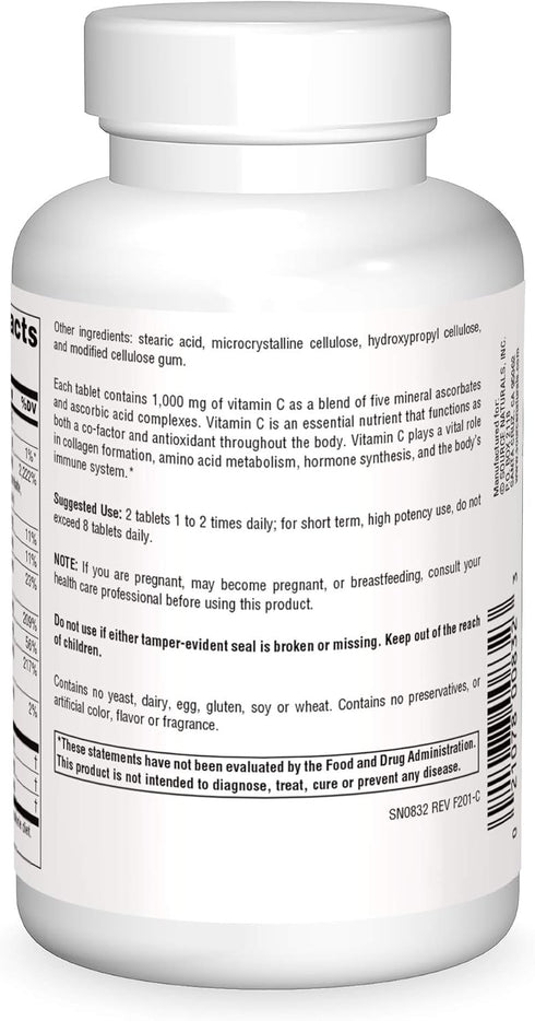 Source Naturals Ultimate Ascorbate C - Vitamin C - 2000 mg Supports Immune System - 100 Tablets