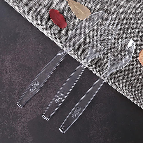 200 Count Clear Disposable Plastic Forks, Heavy Weight Utensils for Parties, Picnics, Big Events, Daily Use