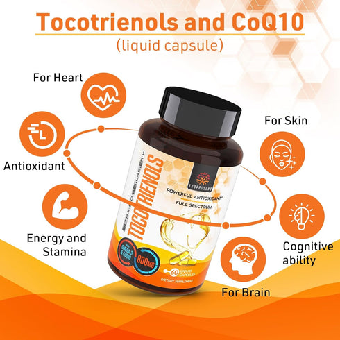 Kroppssund Tocotrienols 800mg Supplement, 120 Liquid Capsules, Rich in Vitamin E for Antioxidant & Cardiovascular