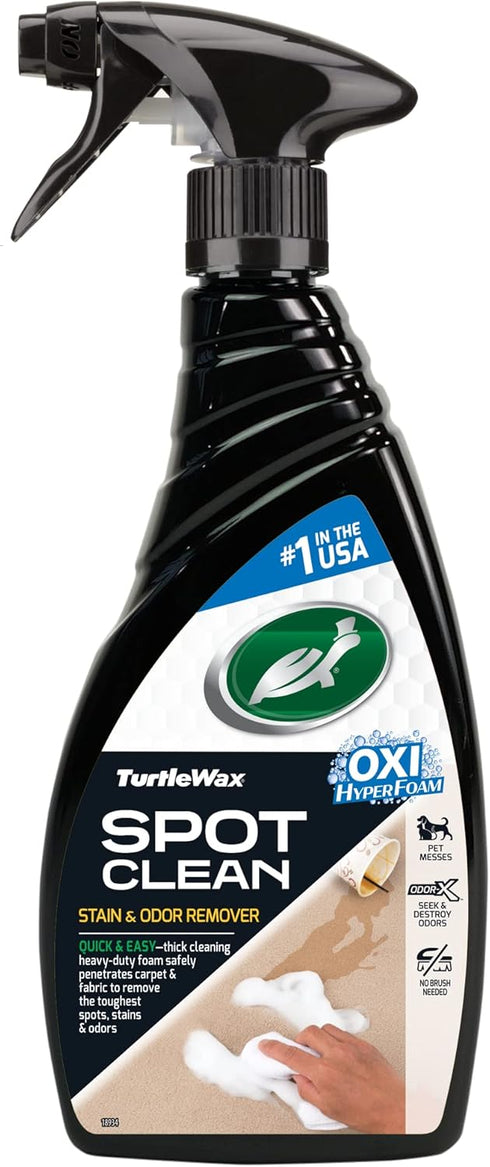 Turtle Wax 53839 Spot Clean Stain & Odor Remover, Non-Aerosol Foaming Spray Cleaner for Carpet and Upholstered Surfaces