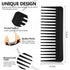 Large Hair Detangling Comb Wide Tooth Comb for Curly Hair Wet Dry Hair, No Handle Detangler Comb Styling Shampoo Comb (Black, White)