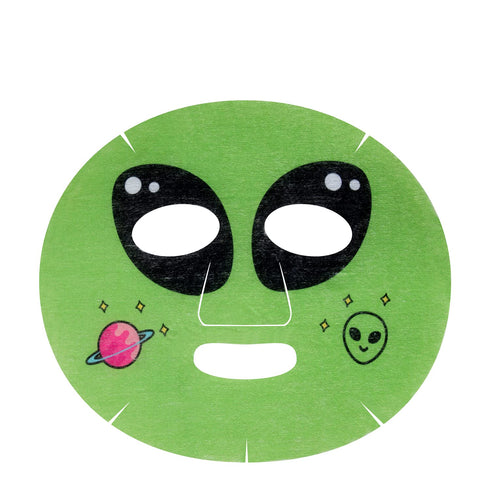 The Creme Shop Animal Sheet Mask, Korean Hydrating Collagen Vitamin C Anti-Aging, Pack of 3 (Alien)