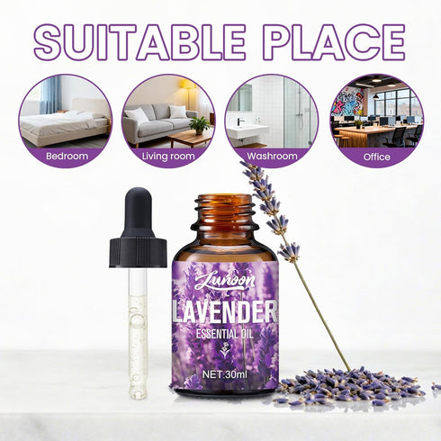 YILEST 1.01 Oz Lavender Essential Oil with Glass Dropper, Natural Lavendar Oil for Aromatherapy, Diffuser, Skin & Hair