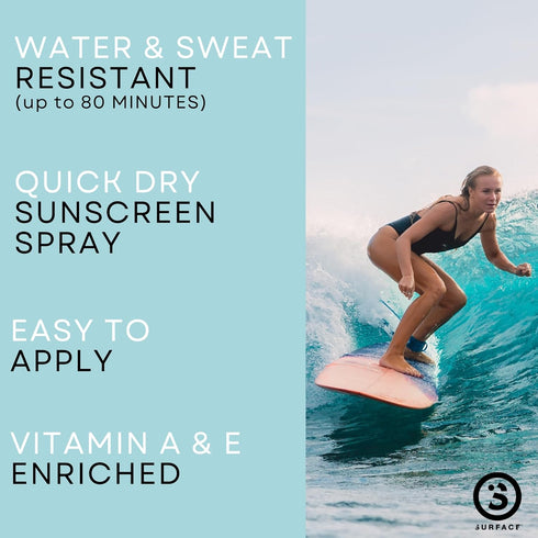 Surface Dry Touch Body Sunscreen Stick, SPF 50, 1.5oz, Reef Safe, Broad Spectrum UVA/UVB Protection