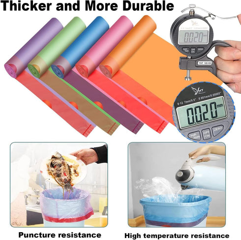 TYBONDER 4-6 4 5 Kitchen,Bathroom,Office(80 Counts) Small Trash Bags Gallon,Extra Thick & Strong Gallon Garbage Bags
