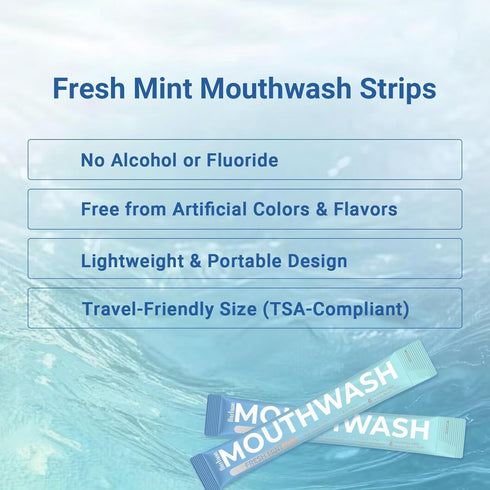 OUSTANE Packs (Pack 30) Mouthwash Travel Size, Alcohol-Free Fresh Mint Mouthwash Strips, Long-Lasting Freshness
