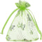 Wholesale 100PCS Organza Bag Butterfly Design Wedding Pouches Jewelry Packaging Bags (3.5x4.5 Light Green, 9x12cm)