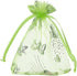 Wholesale 100PCS Organza Bag Butterfly Design Wedding Pouches Jewelry Packaging Bags (3.5x4.5 Light Green, 9x12cm)