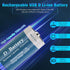TOPUSSE 4 Pack, 1.5V 7500mWh Rechargeable D Batteries Long-Lasting Lithium D Size Battery with USB Charging Cable