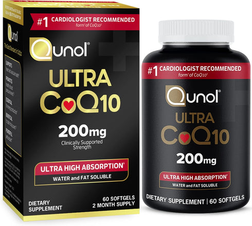 Qunol CoQ10 Softgels 200mg, Ultra High Absorption Coenzyme Q10 Supplements - Antioxidant for Heart Health & Energy