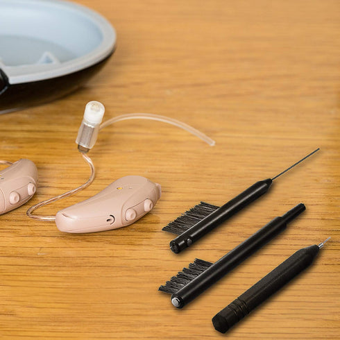 7 Pieces Hearing Aid Cleaning Tools, Amplifier Cleaning Brush and Magnet, Kit with Velvet Bag