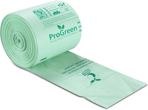 ProGreen D6400 (13 Pack 100) Compostable Trash Bags, Extra Thick, Compost Kitchen Bin Bags, Food Scraps Yard Waste