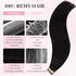Tape in Hair Extensions Human Hair | 1B Natural Black 14 Inch 25g 10pcs Thick Ends Remy Seamless Extensions