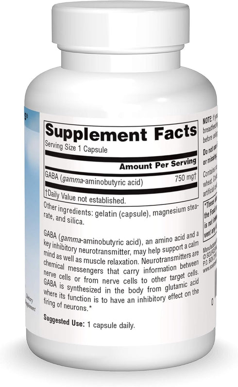 Source Naturals Serene Science GABA 750mg - 45 Capsules for a Calm Mind