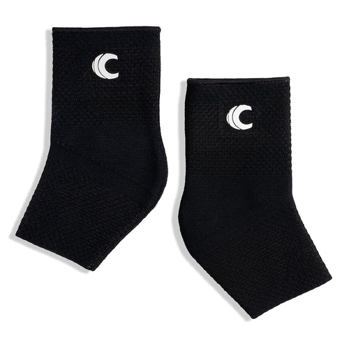 Cannon Sports Ankle Brace Compression Sleeve - Relief Socks for Achilles Tendonitis, Plantar Fasciitis (Pair, Black,