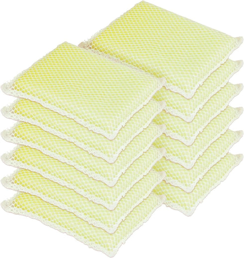 LOLA Nylon Net & Sponge Cleaning Pad, Non-Scratch Scrubbing Pads, 12 Pack for Non-Stick Surfaces