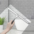 Simtive 14-Inch Shower Squeegee Set, Includes Hook and Adhesive Hook for Shower Doors, Mirror, Window, Silver