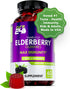 Sambucus Elderberry Gummies for Adults & Kids, Black Elderberry Vitamin C and Zinc, 60 Chews