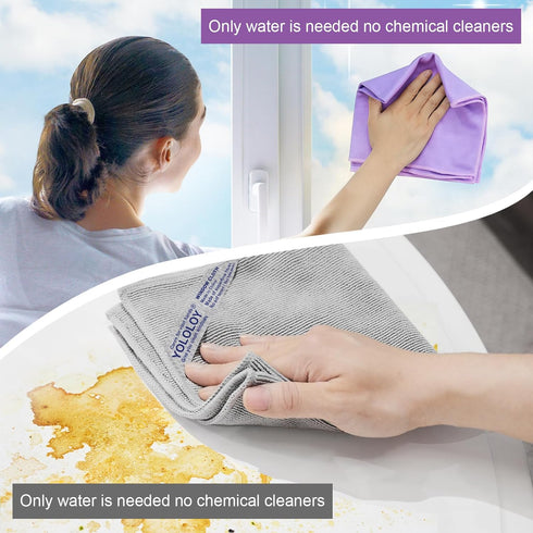 Window Cleaning Cloth & Enviro Cloth, Basic Package Window Cloth . for Cleaning Home, car, Restaurant, bar, Hotel, and Office. Clean and leave no traces. (Grey and Purple Set) 2 Pack.