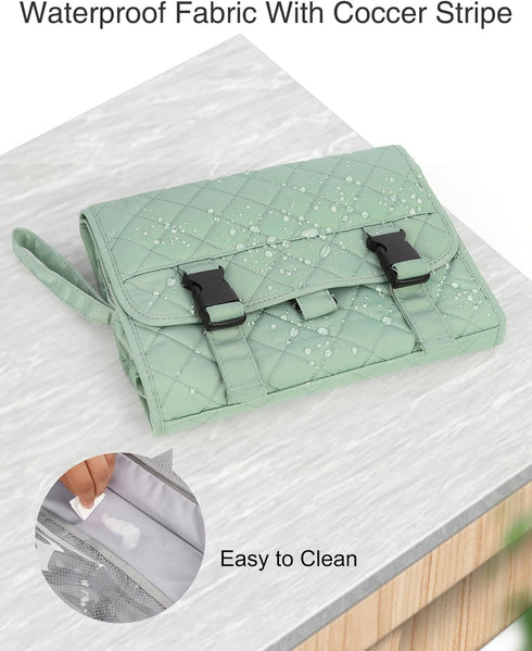 Relavel Travel Hanging Toiletry Bag for Men Women, Waterproof Large Makeup Organizer, Shaving Bag, Cosmetic Case (Green