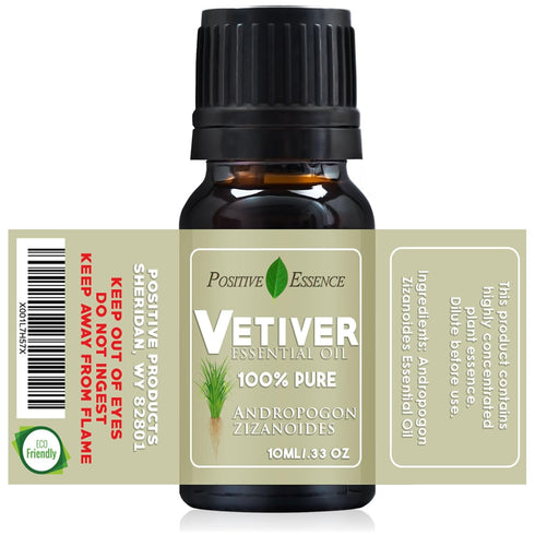 Vetiver Essential Oil, 100% Pure Organic Oil for Diffuser, 10ml, Relaxation