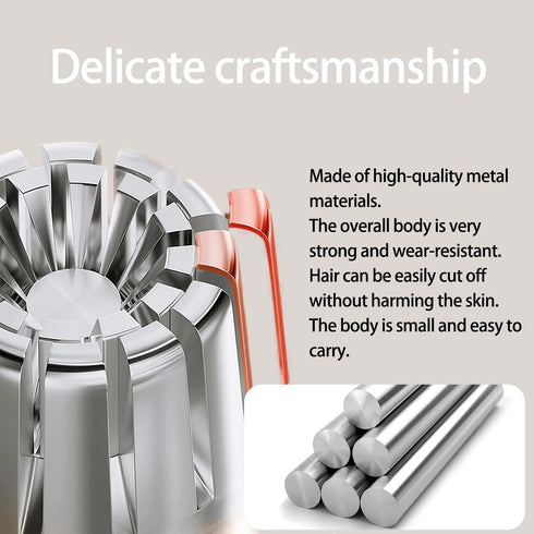 Professional Portable Stainless Manual Nose & Ear Hair Trimmer, 12 Sharp Blades, Universal for Men and Women