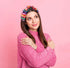 HEIDKRUEGER Knot Headband, Mexican Embroidered Fiesta Hair Accessories with Colorful Rhinestones