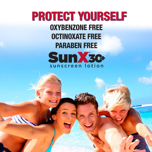 Sun X 30+ SPF Oil Free Sunscreen Lotion (4oz Tottle) - Broad Spectrum UVA/UVB Protection, Water & Sweat Resistant