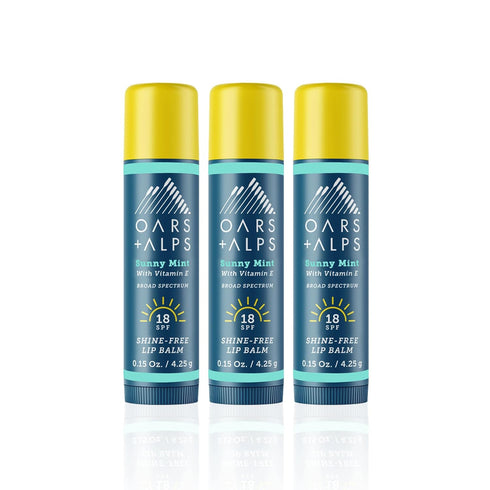Oars + Alps Lip Sunscreen - SPF 18 Lip Balm, Shine Free Sunscreen for Lips, Moisturizing, Hydrating, 3pk