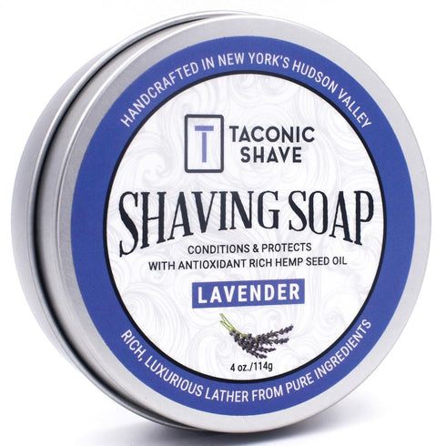 Taconic Shave Lavender Scent Shaving Soap, Calming Floral Aroma, Barbershop Quality Lather Puck