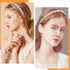 Pearl Headbands - Beaded Metal No Slip Hair Accessories for Women Girls, 10 Pack