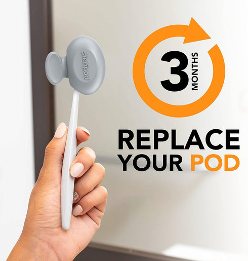 Steripod Clip-On Toothbrush Protector - Keeps Toothbrush Fresh with Orange Essential Oils, 2 Count