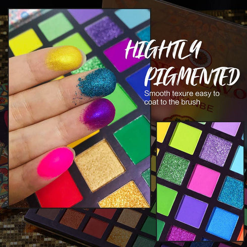 UCANBE EXOTIC FLAVORS Neon Eyeshadow Makeup Palette - 48 Colorful High Pigmented Rainbow Matte Shimmer Glitter Eye