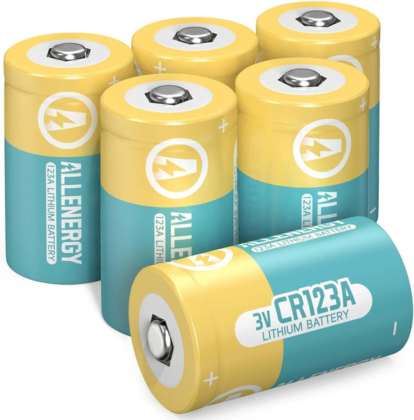CR123A 3V Lithium Battery CR17345 6 Pack High Capacity, 10 Years Shelf Life