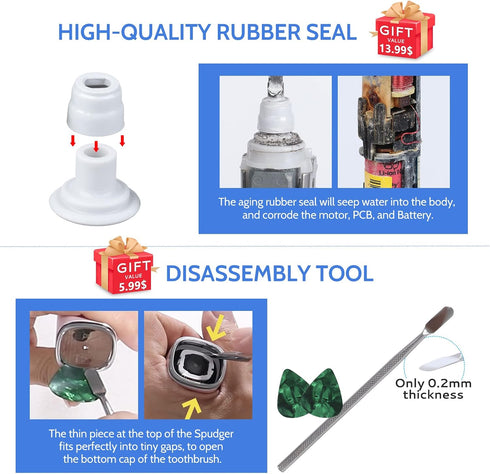 Kuflant HX9340 HX9350 HX6340 HX6530 HX6710 HX6920 HX9140 HX8910, Electric Toothbrush Metal Shaft/Link Rod Replacement