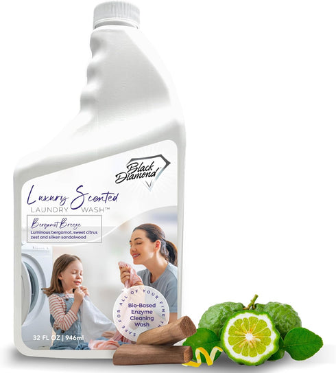 Black Diamond Stoneworks Luxury Scented Laundry Wash, Bergamot Breeze, Premium Quality Detergent, 1-Quart, Superior