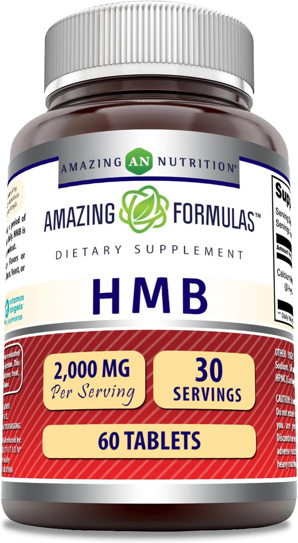 Amazing Formulas HMB 2000mg Tablets Supplement, Non-GMO, Gluten Free, 60 Count