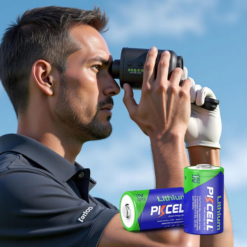 PKCELL CR2 4 Pack, 10 CR2 3V Battery Year Shelf Life, Lithium Battery for Golf Range Finder, Flashlight and More